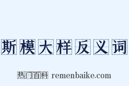 斯模大样反义词是什么意思的图片